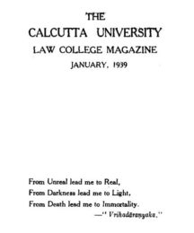 Calcutta University Law College Magazine