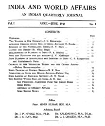 India and World Affairs