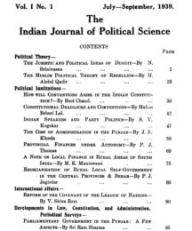 Indian Journal of Political Science