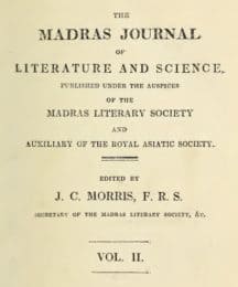 Madras Journal of Literature and Science