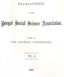 Transactions of the Bengal Social Science Association