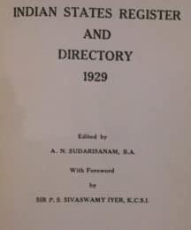 Indian States Register and Directory