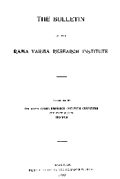 Bulletin of the Rama Varma Research Institute