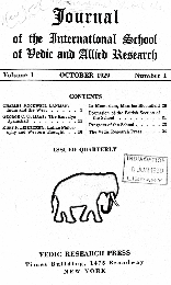Journal of the International School of Vedic and Allied Research