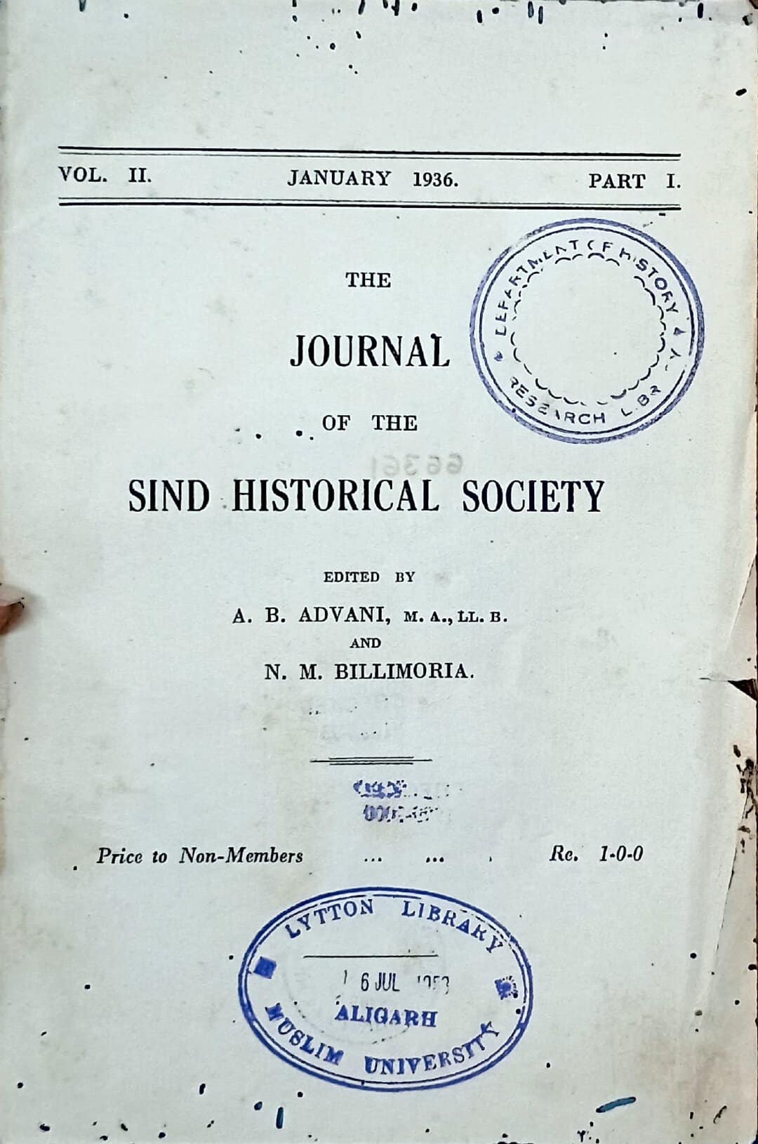 Journal of Sind Historical Society